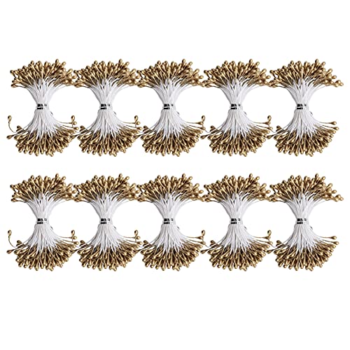 Fydun Blume Staubblatt Perle Staubblatt Mini Künstliche Blume Staubblatt Stempel Double End Künstliche Blumenstrauß Herstellung DIY Staubblatt Blume(3mm 900pcs) von Fydun