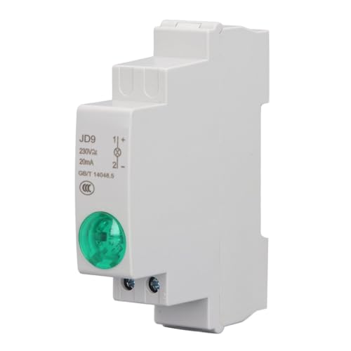 Fydun DIN-Schienen-LED-Anzeigeleuchte, Kompakte Signallampe für Verteilerkasten, AC/DC 230 V (GREEN) von Fydun