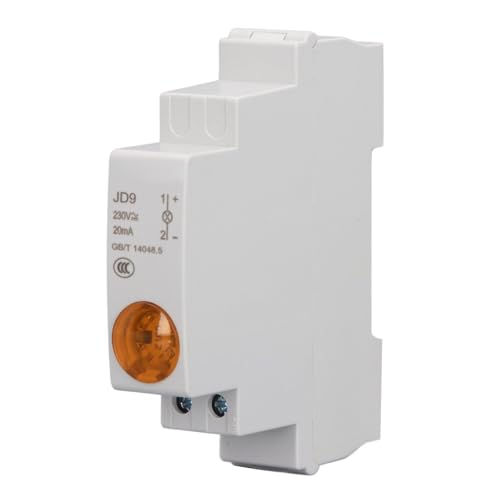 Fydun DIN-Schienen-LED-Anzeigeleuchte, Kompakte Signallampe für Verteilerkasten, AC/DC 230 V (YELLOW) von Fydun