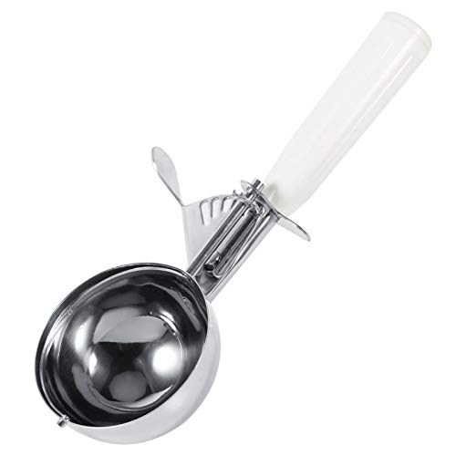 Fydun Eisportionierer Edelstahl Eislöffel für Eiscreme Eiscreme Plätzchen Kuchen Keksteig Lebensmittelqualität Home Restaurant Kitchen Tool (8CM-Weiß) von Fydun