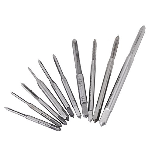 Fydun Gewindebohrer 10 Stück Mini M1 bis M3.5 Maschinen Hand Gewinde Bohrer Schnellarbeitsstahl Gewindeschneidwerkzeug Set Bohrer Werkzeug Set von Fydun
