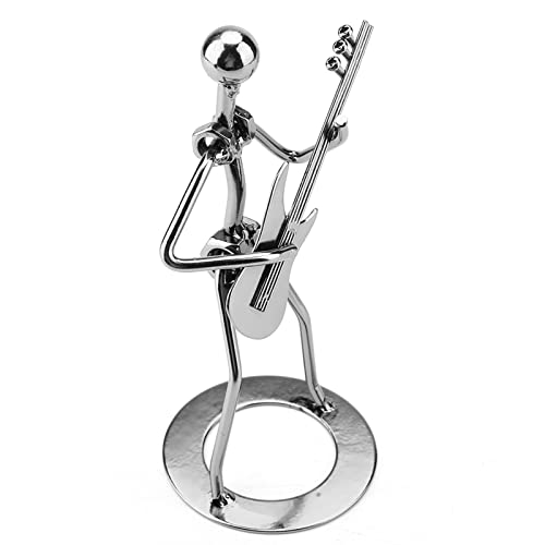 Fydun Gitarrist-Musiker-Statue, Heimdekoration, Musiker-Sammelfigur, Metall-Bücherregal-Sammelfigur von Fydun