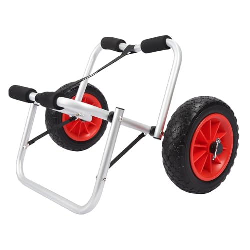 Fydun Kajak -Karren Trolley 10 Zoll Luftloser Reifen Falten Kanutransportträger von Fydun