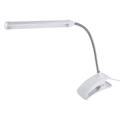 Fydun LED Klemmleuchte, dimmbar, USB, Stromversorgung Clamp Light Tisch, Leseschreibtisch zum Lesen, 1 Clip auf Bed Study Desk Studium Arbeit Schlafzimmer Büro (Bianco) Leselampe Weiß von Fydun