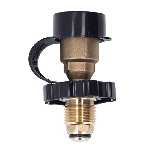 Fydun Messinggasadapter Glätterer Anschluss für BBQ Camping Messing mit Schwarzem Griff von Fydun