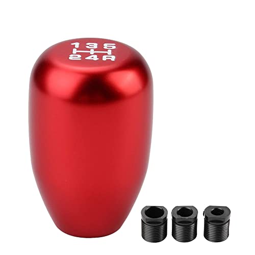 Fydun Schalthebel Universal 5 Gang Automatik Schaltknauf Gear Shift Knob mit 3 Adaptern 8mm/10 mm/ 12mm Auto Innenausstattung(Rot) von Fydun