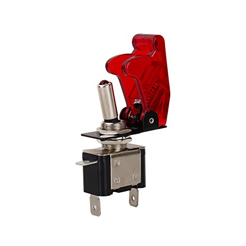 Kippschalter, Fydun Wasserdichter Auto SPST Dome Nebelscheinwerfer Kippschalter 12V 20A EIN/AUS Schalter mit Roter Sicherheitsabdeckung Kippschalter, Fydun Wasserdichter Auto SPST Dome Nebelscheinwerfer Kippschalter 12V 20A EIN/AUS Schalter mit Roter Sicherheitsabdeckung von Fydun