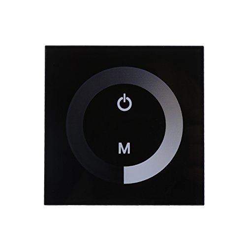 Fydun Led Dimmer Dimmbare LED Einfarbig Touch Panel Dimmer Wandschalter Controller Touch Panel LED Lichtleiste DC 12V-24V leise mith Bedienungsanleitung(Schwarz) von Fydun
