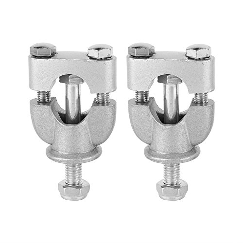 Lenker Lenkerbefestigung Riser Lenkererhöhungen, Fydun 2Pcs 7/8 Zoll 22mm Aluminiumlegierung Motorrad Lenker Mount Clamp Universal Bar Mount Kits für ATV Motorrad (Silber) von Fydun