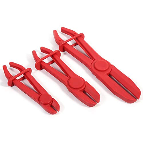 Line Clamp Zangen , Fydun 3 Stücke Flexible Nylon Schlauchklemme Tool Set Bremskraftstoff Wasserleitung Clamp Zange Hände Frei Werkzeug Rot von Fydun