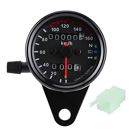 Motorrad Kilometerzähler, Fydun Geschwindigkeitsmesser 12 V Tachometer Messgerät Universal Tachoanzeige Signal Dual Digital Display KM/H(Schwarz) von Fydun