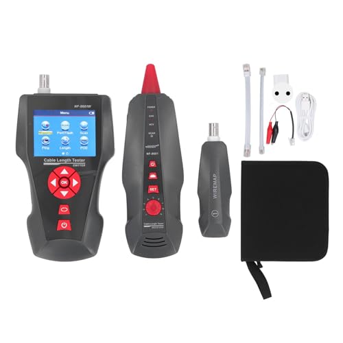 Network -Kabel -Tester Anti -Interferenz -Rausch -POE -Test RJ45 RJ11 BNC Metall Cable Line Finder für die Netzwerkinstallation (EU-Stecker) von Fydun