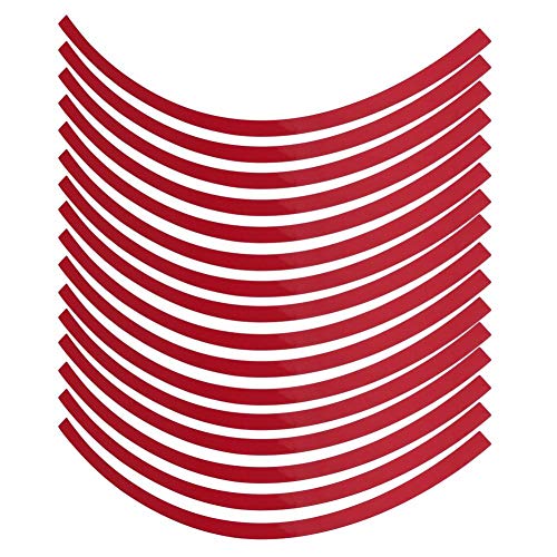 Rad Aufkleber, Fydun Reifen Aufkleber Universal Auto Motorrad Rad Reflektierende Nadelstreifen Aufkleber Band Aufkleber Dekoration Film Selbstklebend 6 Farben(Rot) von Fydun