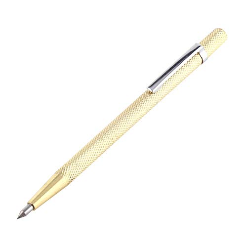 Fydun Reißnadel 1 Stück Tasche Tragbare Scribe Pen Tool Stift Glaskeramik Graviermaschine Scribe Tool Stabiles Hartmetall für langlebigen Einsatz(Gold) von Fydun