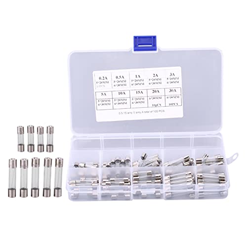 Sicherungen Set, Fydun 100 Stk. 5 * 20mm 6 * 30mm Sortiment Kfz Glassicherungsrohr Kit Ersatz 0,2A 0,5A 1A 2A 3A 5A 10A 15A 20A 30A Sicherungen Set, Fydun 100 Stk. 5 * 20mm 6 * 30mm Sortiment Kfz Glassicherungsrohr Kit Ersatz 0,2A 0,5A 1A 2A 3A 5A 10A 15A 20A 30A von Fydun