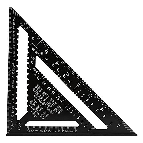 Zimmermannswinkel, Fydun 12 Zoll Dreieck Lineal Aluminiumlegierung Metrisches Dreieck Winkelmesser Engineer Carpenter Messwerkzeug zum Präzisen Anreißen & Zeichnen/Multifunktional von Fydun