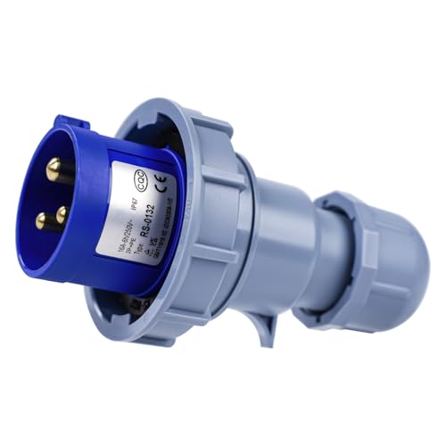 250V 16A 2P + E Industrieadapter, 3-Poliger CEE-Stecker-/Steckdosenadapter Ip67 Wasserdichter Flammgeschützter Technischer Steckdosenkupplungsstecker (Stecker) von Fyearfly