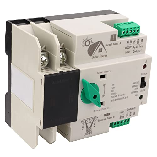 2P AC-220V ATS, Home Dual Power Automatikumrichter Schalter Solarkreisschalter Unterbrechungsfreier Umschalter Controller, Für Umschaltung Auf Notstromversorgung Ac220V (100A) von Fyearfly