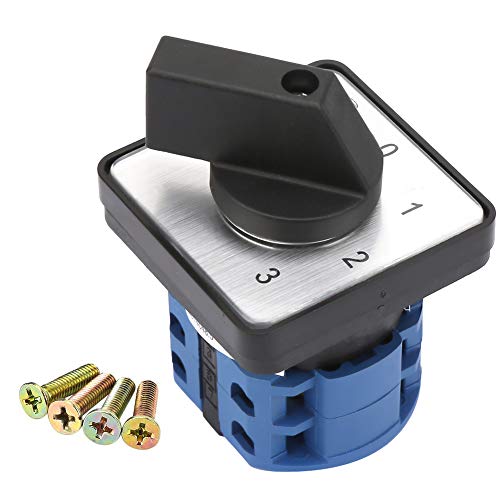 4-Positionen Umschalter, 660V 20A 8-Poliger Drehwähler Universal Drehnocken Verriegelungsschalter, Mit Befestigungsschrauben, Für Motorstart, Reversierbetrieb, Drehzahlregelung von Fyearfly