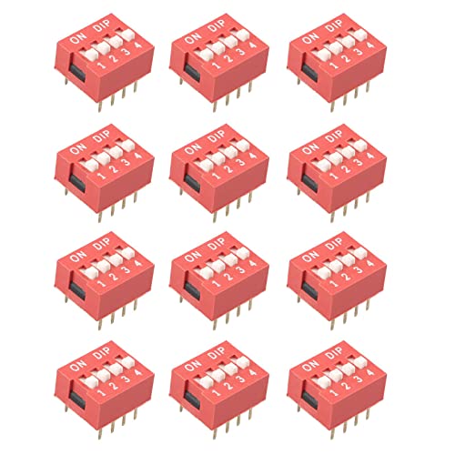 50Pcs 4-Wege Dip Schalter, Schiebeschaltermodul 2,54mm Raster, 4-Wege 8-Pins Mini Dip Kippschalter Ersatz, Für Schaltungs-Steckplatinen, Pcb-Projekt von Fyearfly