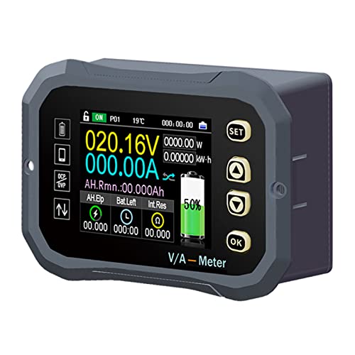 Drahtloser Batteriewächter – Mutifunction 0–120 V Batteriespannung/Coulomb/Amperemeter/Strommesser, mit mobiler Bluetooth-Steuerung für Caravan RV Eisen-Li-Batterie (0-100A) von Fyearfly