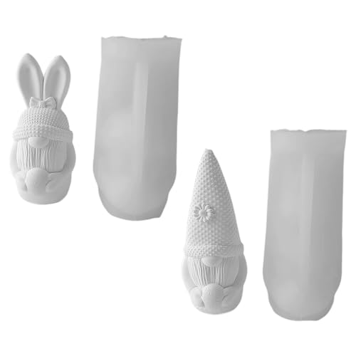 Fyearfly 3D-Ostereier-Hasen-Kerzenformen, DIY-Zwerg, Aromatherapie-Dekoration, erschwingliche Bastellösung, 2 Stück von Fyearfly