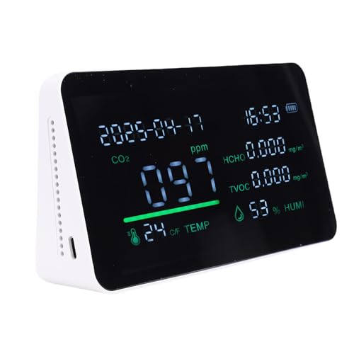 Fyearfly 7 In 1 Luftqualitätstester, Schreibtischluftqualitätsdetektor HCHO -TVOC -Temperaturfeuchtigkeitsmonitor, für Wohnzimmer Keller Gewächshäuser Workshops von Fyearfly