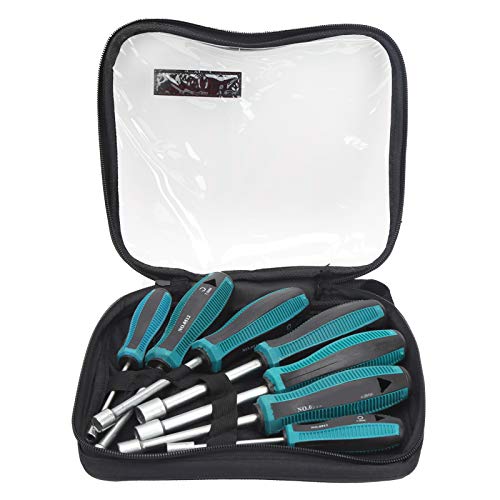 Fyearfly 7-teiliges Sechskant-Hülsen-Schraubendreher-Set, rutschfester Griff, tragbar mit Tasche Fyearfly 7-teiliges Sechskant-Hülsen-Schraubendreher-Set, rutschfester Griff, tragbar mit Tasche von Fyearfly
