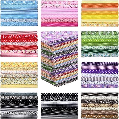 Fyearfly 70 Stück 10x10 Zoll Baumwollstoff Quilting Bundles mit Blumenmuster von Fyearfly
