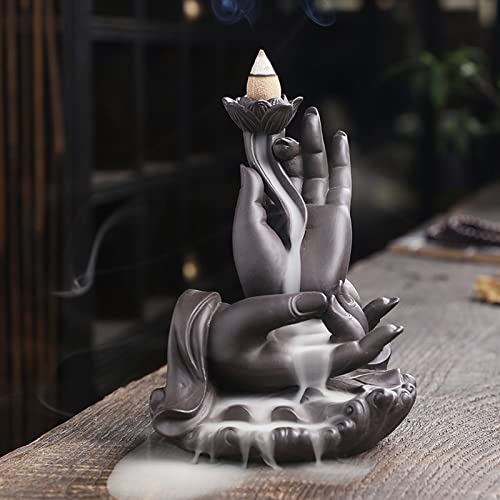 Fyearfly Buddha-Hand-Wasserfall-Räuchergefäße, Rauchwasserfall, mittelgroßer Rückfluss-Räucherstäbchenhalter für Schlafzimmer, Arbeitszimmer von Fyearfly