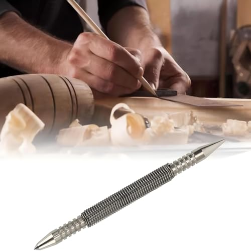 Fyearfly Doppelkopf Nagelset, Federbelastetes Nagel Hohe Härte Kohlenstoffstahl Kompakter Hammerloses Nagelset für Holz Metall Glas Heimwerkerwerkzeug von Fyearfly
