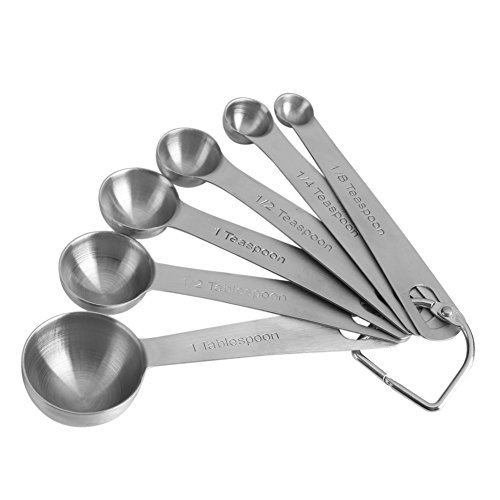 Fyearfly Edelstahl Messlöffel 6er Set, Präzise Küchenhelfer für trockene und flüssige Zutaten, Rostbeständig, leicht ablesbare gravierte Messungen, platzsparendes Design Fyearfly Edelstahl Messlöffel 6er Set, Präzise Küchenhelfer für trockene und flüssige Zutaten, Rostbeständig, leicht ablesbare gravierte Messungen, platzsparendes Design von Fyearfly