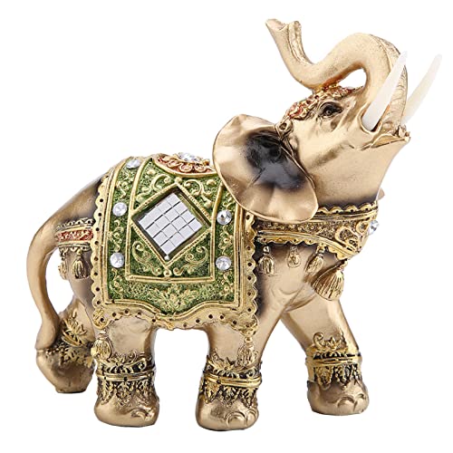 Fyearfly Elefantenstatue Skulptur – Retro Vintage Lucky Feng Shui Grüner Elefant Statue Skulptur Glücklicher Reichtum Figur Geschenk Heimdekoration(L) von Fyearfly