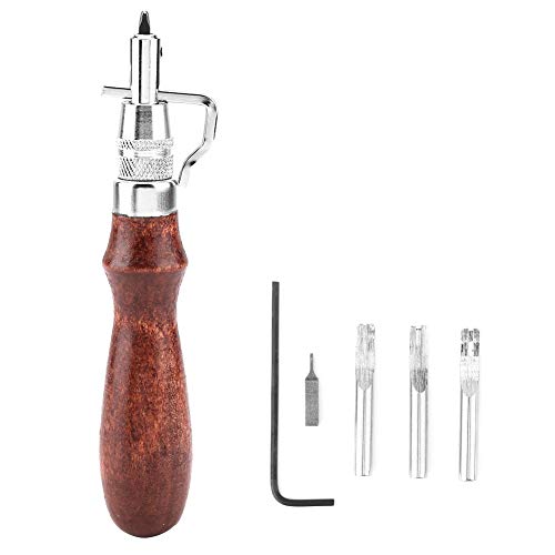 Fyearfly Leder Werkzeug Grover, 5 in 1 Leder Groover Lederhandwerkzeuge Unfixed Leather Edge Stitching Groover, Professional Multifunktionales DIY Leder Handwerkzeug Werkzeug Leder Meißel Set von Fyearfly