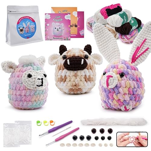 Fyearfly Llama MooMoo Floppy Crochet Kit für Anfänger – komplettes Amigurumi-Set mit Video-Tutorials für Kinder Fyearfly Llama MooMoo Floppy Crochet Kit für Anfänger – komplettes Amigurumi-Set mit Video-Tutorials für Kinder von Fyearfly