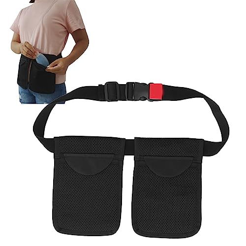 Mastektomie Drainagebeutel, Mastektomie Drain Halter Unterdruck Fixierung tragbar Verstellbarer Taillengürtel 2 Taschen Brustdrainagebeutel für die Unterstützung nach der Mastektomie von Fyearfly