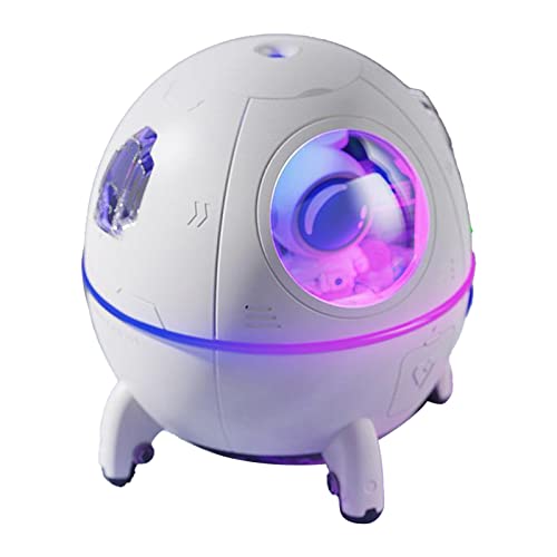 Persönlicher Mini Luftbefeuchter, Desktop Kleiner Luftbefeuchter, DC5V/1A Kapsel Luftbefeuchter Transparent PC Silikon Mini Nette Luftbefeuchter Tragbare Haushalt Umgebungs Licht Luftbefeuchter(White) von Fyearfly