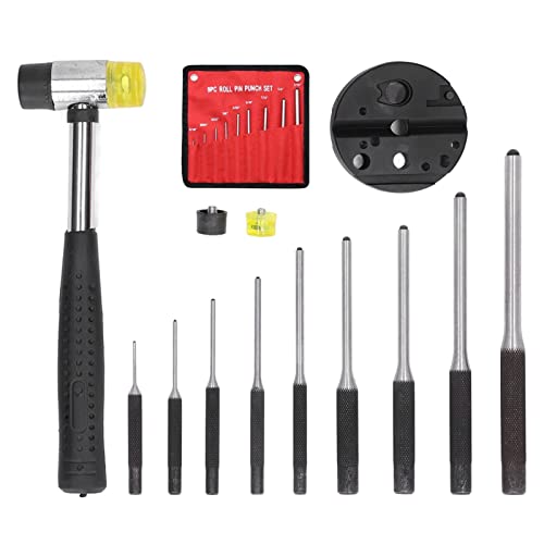 Fyearfly Roll Pin Punch Set, Splintentreiber Set Rändelgriff Tragbar Edelstahl Büchsenmacher Locher Entfernen Reparatur Werkzeug für die Reparatur von Maschinenuhren von Fyearfly