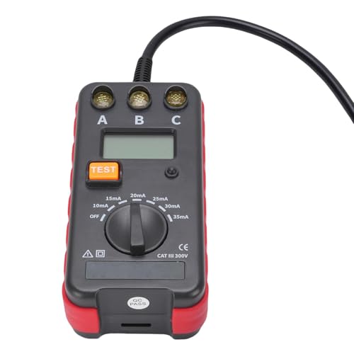 Fyearfly Socket Leckage Protector Tester, 3 Pole Socket Arbeitsstatus-Erkennungsstrom Aktionszeit Messgerät 10MA-35MA 0,001S-1.000S für die Nachfolgende Analyse (EU -Stecker 100‑240V) von Fyearfly