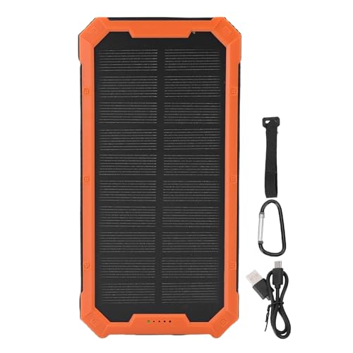 Fyearfly Solar Power Bank Tragbare USB-Schnell Ladebatterie 36800mAh mit Anschlüssen, Kabeln und Lampe für Smartphone, Tablet, Camping und Plus mit 34 LED von Fyearfly