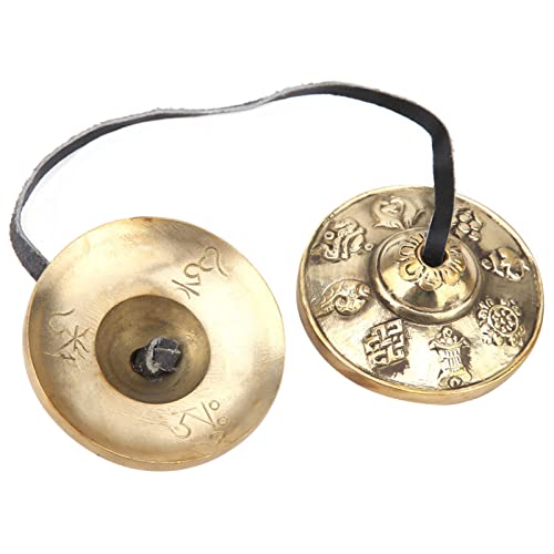 Fyearfly Tibetische Meditation Glocke, Tibetan Tingsha Glocke mit Schönem Fall, für Klangheilung, Yoga, Meditation, Buddhistisches Percussion-Instrument Mit Solidem Riemen von Fyearfly