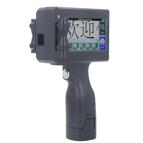 Fyearfly Tintenstrahldrucker-Pistole, Hand-Tintenstrahldrucker-Pistole, tragbar, intelligent, mit LED-Touchscreen, ohne Kartusche, 12,7 mm, AC110-240 V (UK-Stecker) von Fyearfly