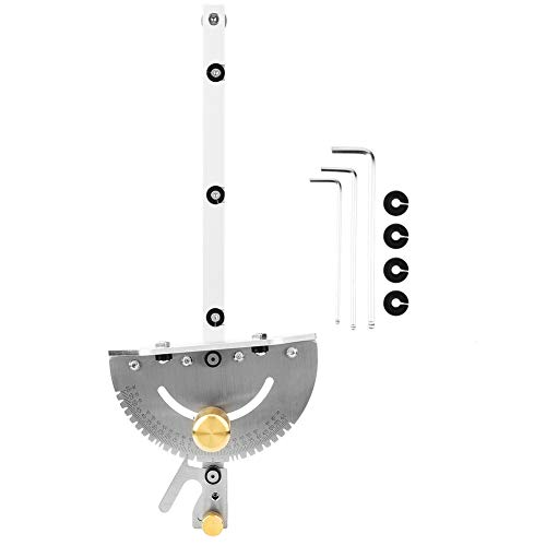 Gehrungslehre Hochpräzise Tischkreissäge Holzbearbeitungswerkzeug Gehrungslehre mit Messinggriff und 3-teiligem Schraubenschlüssel von Fyearfly