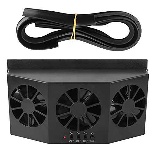 Solarbetriebener Autoventilator, Fahrzeug Abluftventilator, Autofenster Entlüftungsventilator Tragbarer solarbetriebener Auto Ventilator Kfz Entlüftungsventilator für Rücksitz oder Vordersitz von Fyearfly