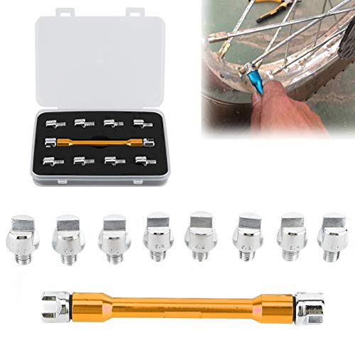 Fyearfly Speichenschlüssel für Motorrad, 10 Größen 5,0–6,8 Länge 93 mm Speichen Schlüssel Set, Dirt Bike Speichenschlüssel mit Verpackungskoffer für Die Meisten Motorräder (Gold) von Fyearfly