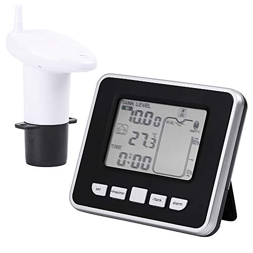 Ultraschall-Flüssigkeitsstandsmesser, Wassertank 0-15M Tiefenmesser Drahtloser Flüssigkeitsstandsensor Transmitter + Empfänger, Fernmonitor Für Wassertank Mit Alarm von Fyearfly