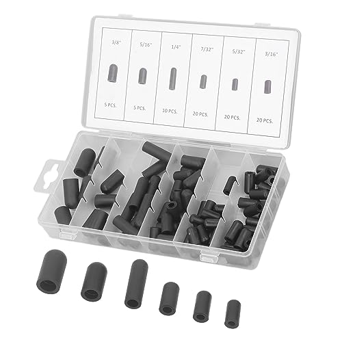Vakuum Hutstopfen, 80PCS Rubber Vacuum Caps Plug Kit Pack Vakuumkappen Sortiment Set für Vergaser Verteiler Automotive 3/16'' 5/16" 7/32" 1/4" 5/32'' 3/8'' von Fyearfly