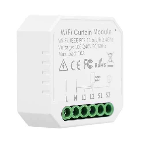 Wlan Rolladenschalter Modul, Smart Rolladensteuerung mit Timer, Tuya WiFi Smart Vorhang Schalter Rollos Jalousien Schalter Modul Funktioniert mit Alexa Google Home von Fyearfly