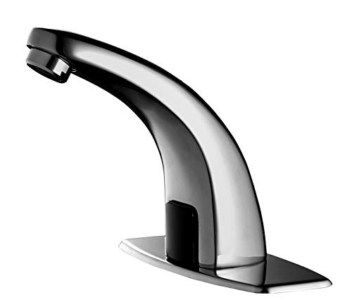 Fyeer Hochwertig Infrarot Sensor Warm- und Kaltwasser Wasserhahn Bad Automatik Waschtischarmatur Wasserfall Waschbecken Armatur für Badzimmer.(Kaltes und Heißes) von Fyeer
