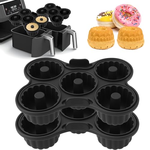 2 Stück Donuts Backform 21×16×6cm Donut Backform Durchmesser 5cm Antihaftbeschichtung -40℃~230℃ 5 Gleichzeitig Backen Donut Form Silikon fürAF300EU/AF400EU/AF451EU/SL400EU/AF500EU von Fyeme